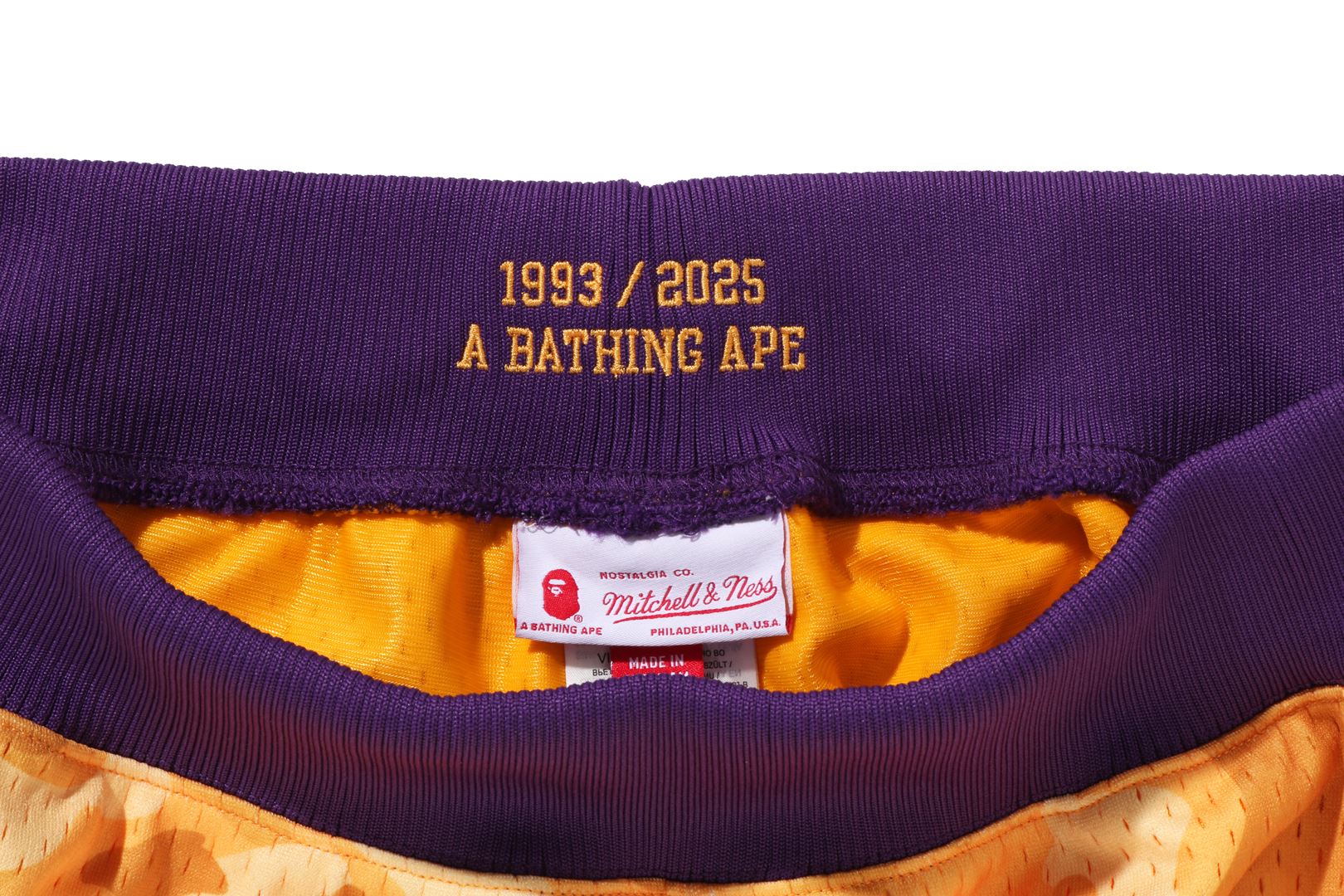 A BATHING APE® BAPE X M&N NBA - Los Angeles Lakers Swingman Shorts