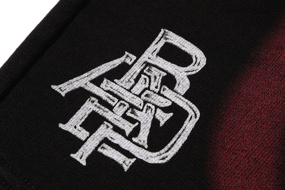 HEAVY WASH HAND DRAW FOOTBALL LOGO RELAXED FIT SWEAT SHORTS