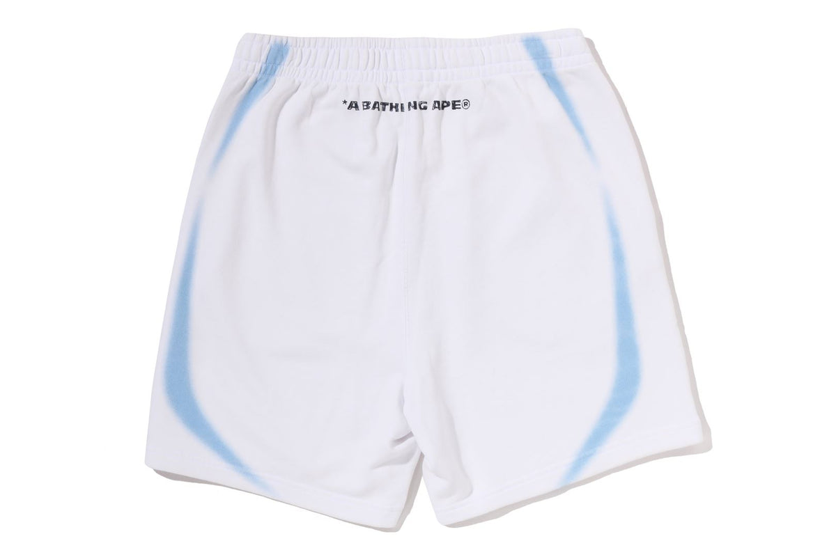 HEAVY WASH HAND DRAW FOOTBALL LOGO RELAXED FIT SWEAT SHORTS
