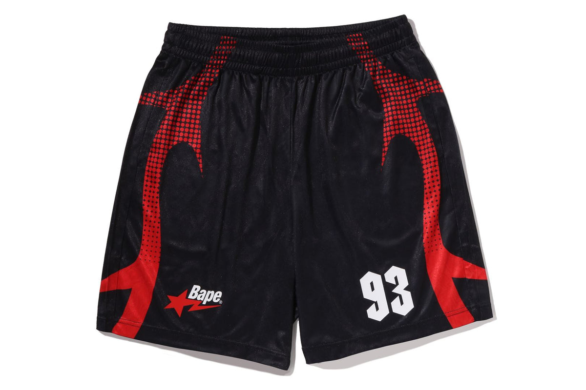 APE FLAME MONOGRAM JACQUARD RELAXED FIT FOOTBALL SHORTS