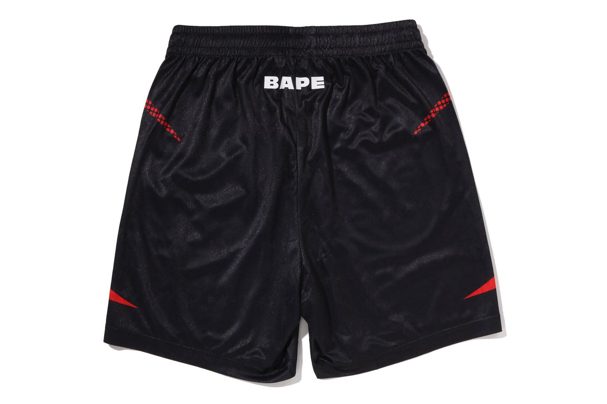 APE FLAME MONOGRAM JACQUARD RELAXED FIT FOOTBALL SHORTS