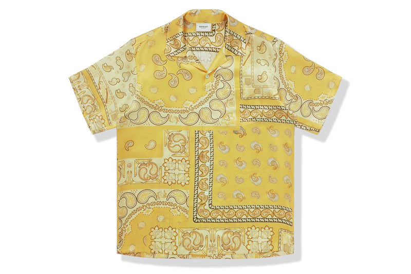 BAPE BLACK PRINTED SHORT SLEEVE SILK SHIRT