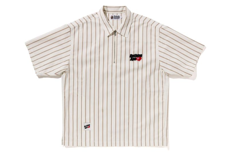 BAPE STRIPE HALF-ZIP S/S SHIRT