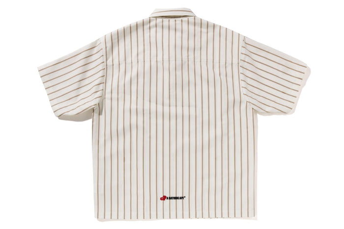 BAPE STRIPE HALF-ZIP S/S SHIRT