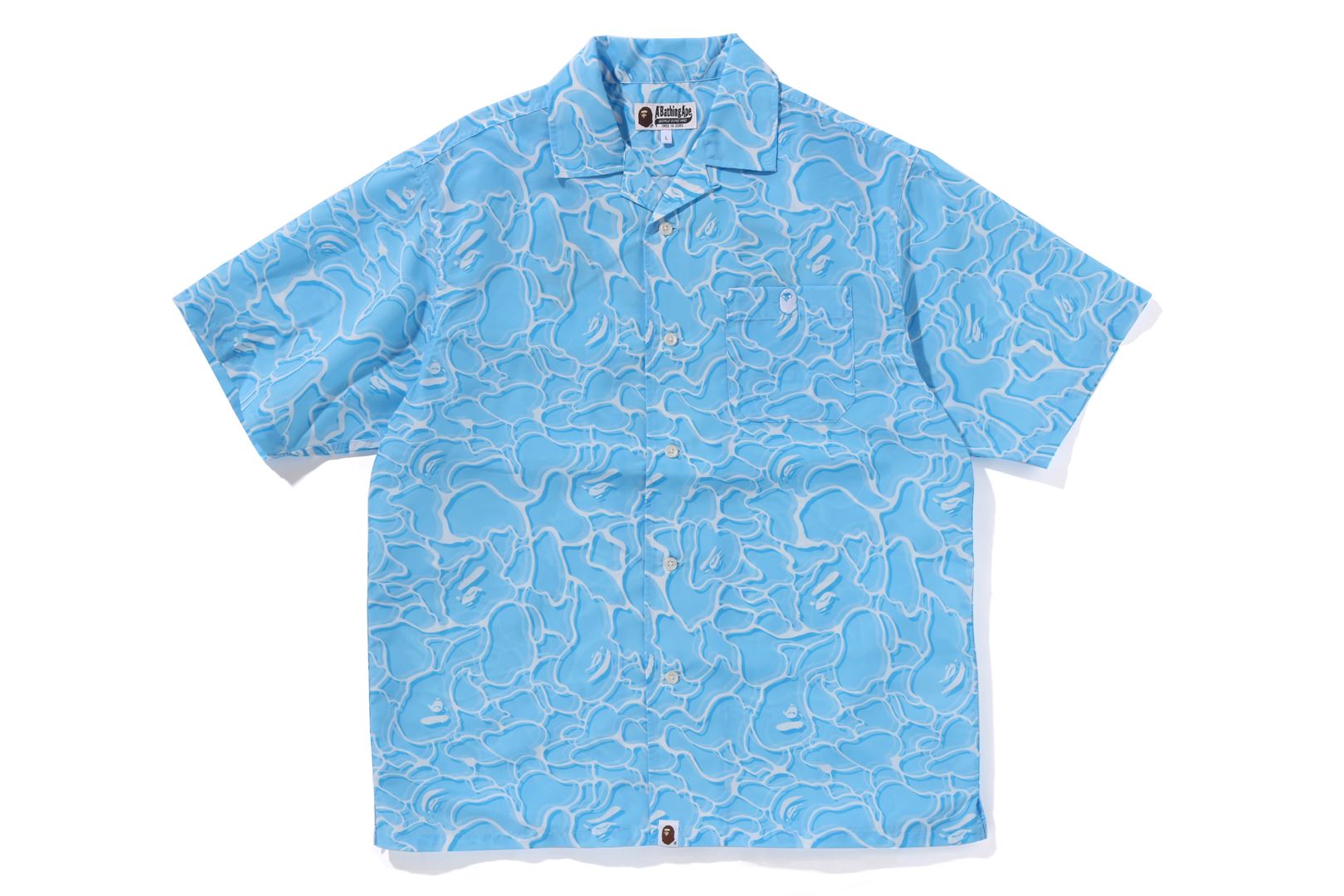 A BATHING APE® Abc Sea Surface Camo Open Collar Ss Shirt | Bape