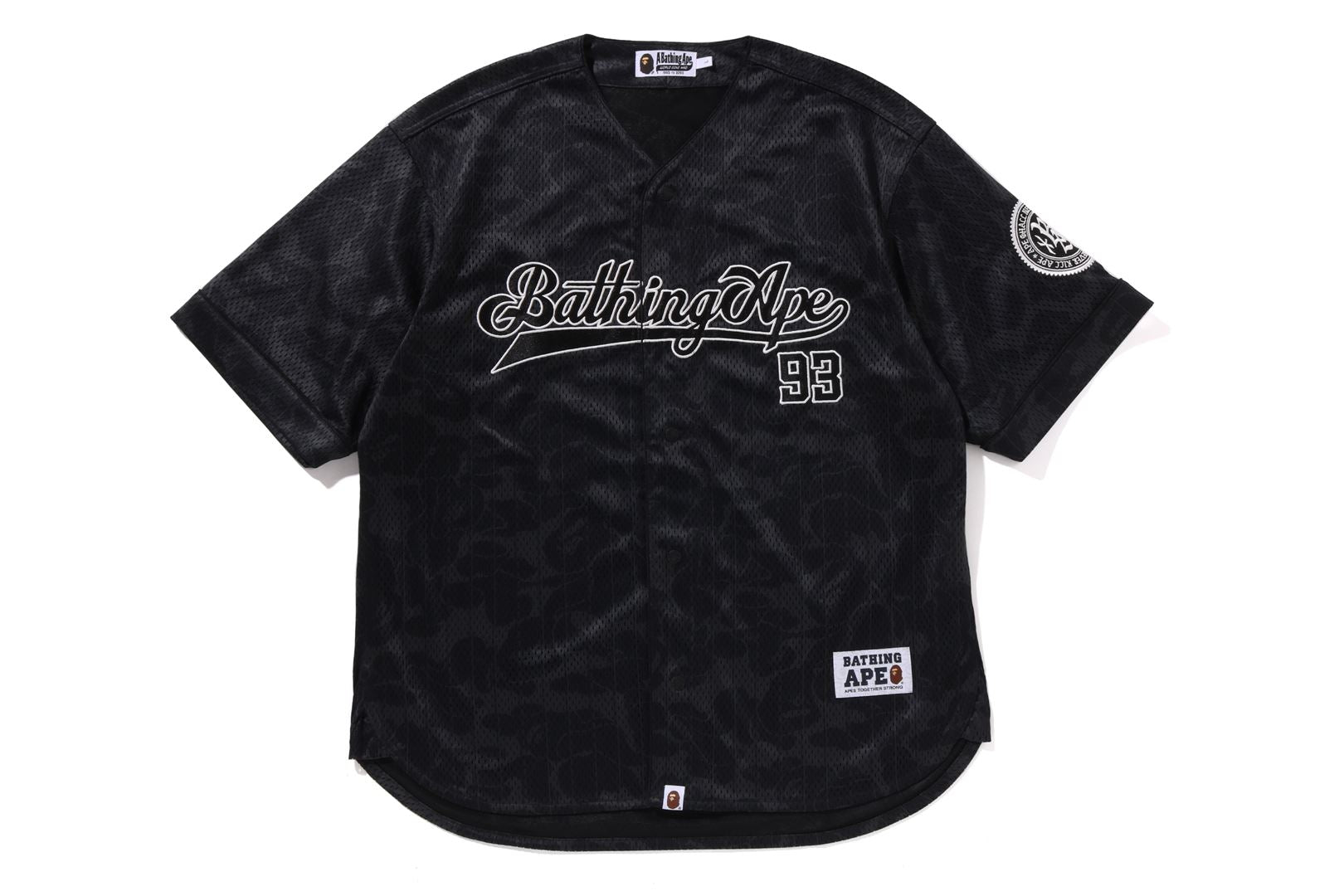 A BATHING APE® Camo Stripe Baseball Shirt | Bape official website