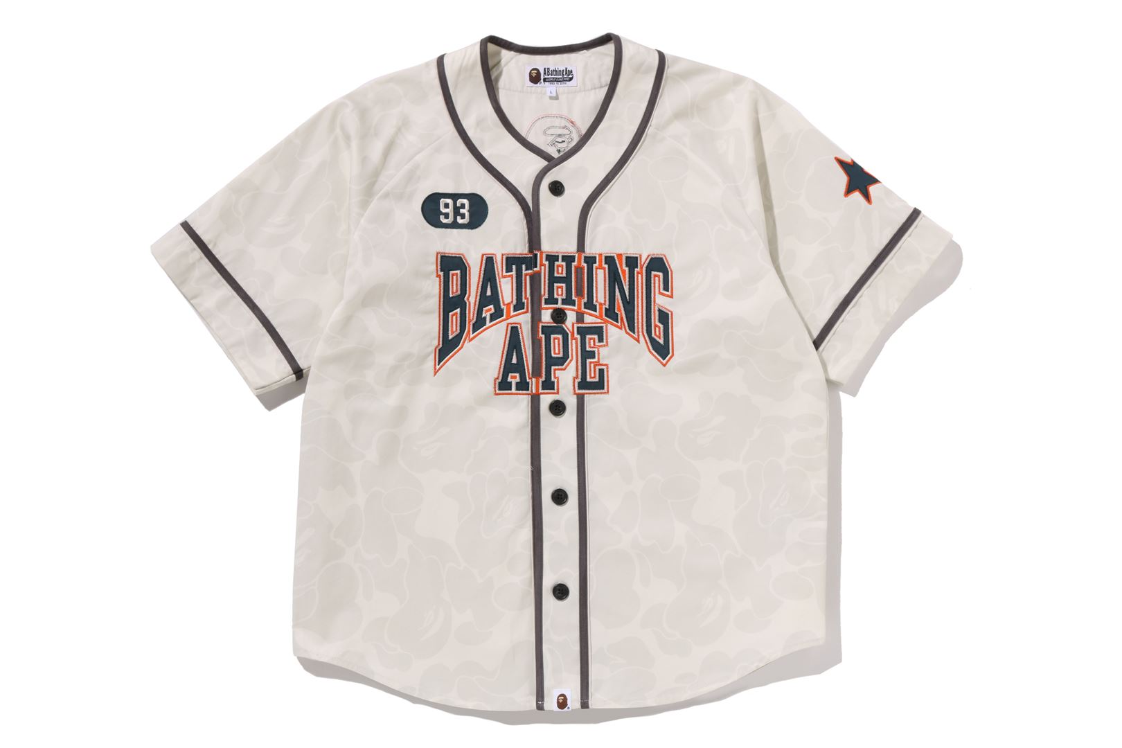 A BATHING APE® Solid Camo Multi Logo Baseball Ss Shirt | Bape