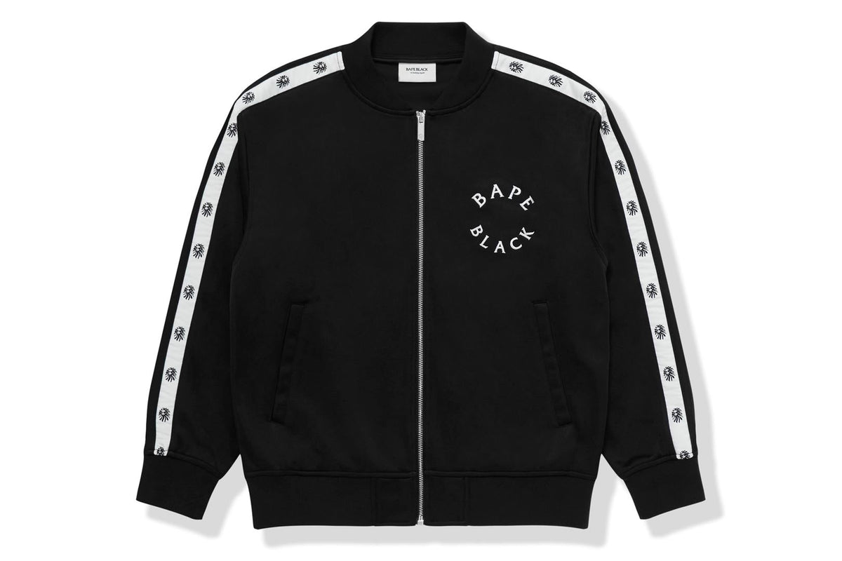 BAPE BLACK MENS CONTRAST STRIPE TRACK JACKET