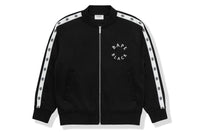 BAPE BLACK MENS CONTRAST STRIPE TRACK JACKET