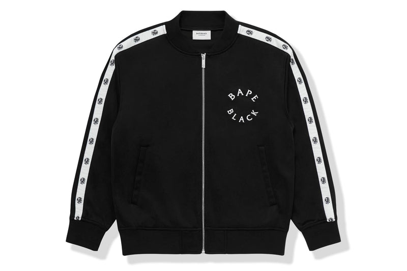 BAPE BLACK MENS CONTRAST STRIPE TRACK JACKET
