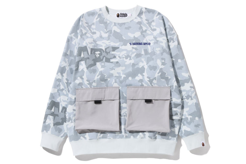 SAND CAMO BIG POCKET OVERSIZED CREWNECK