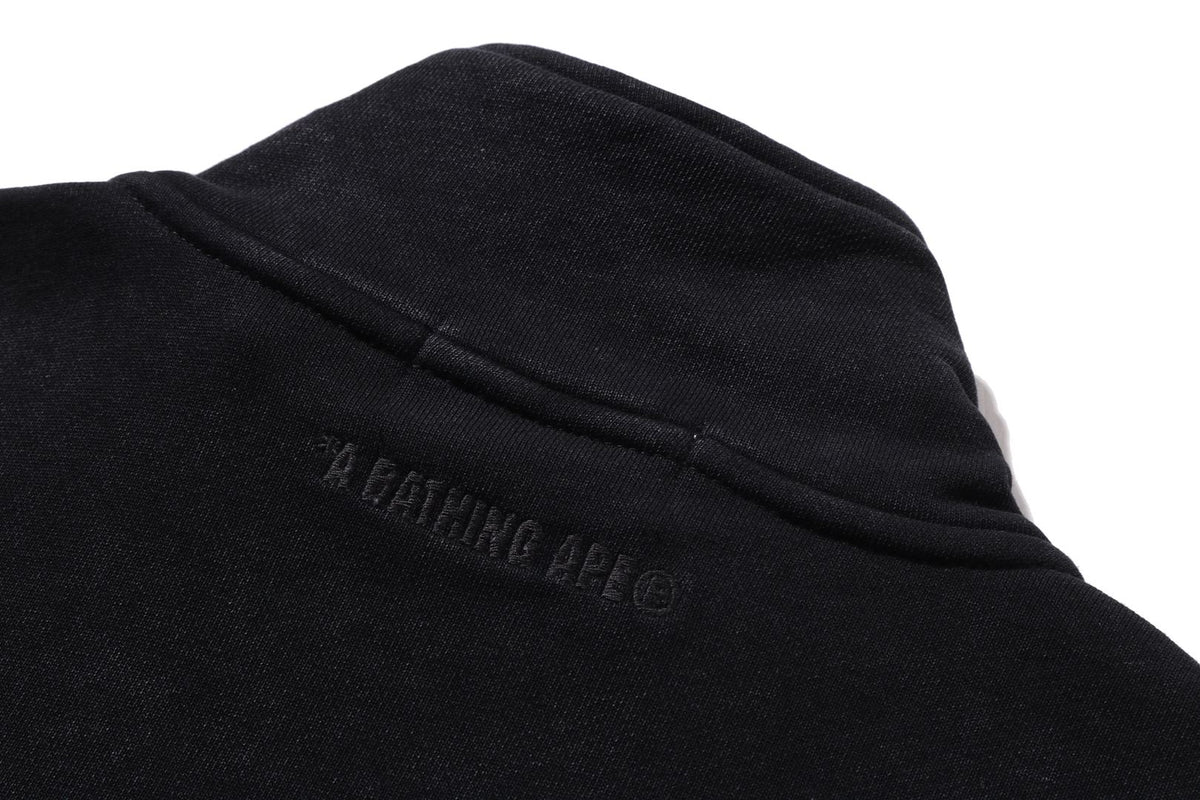 GARMENT DYE ONE POINT HALF ZIP RELAXED FIT CREWNECK SWEATSHIRT