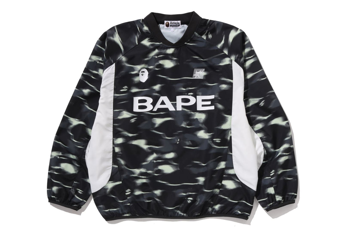 SCREEN CAMO FOOTBALL LOGO RELAXED FIT CREWNECK SWEATSHIRT