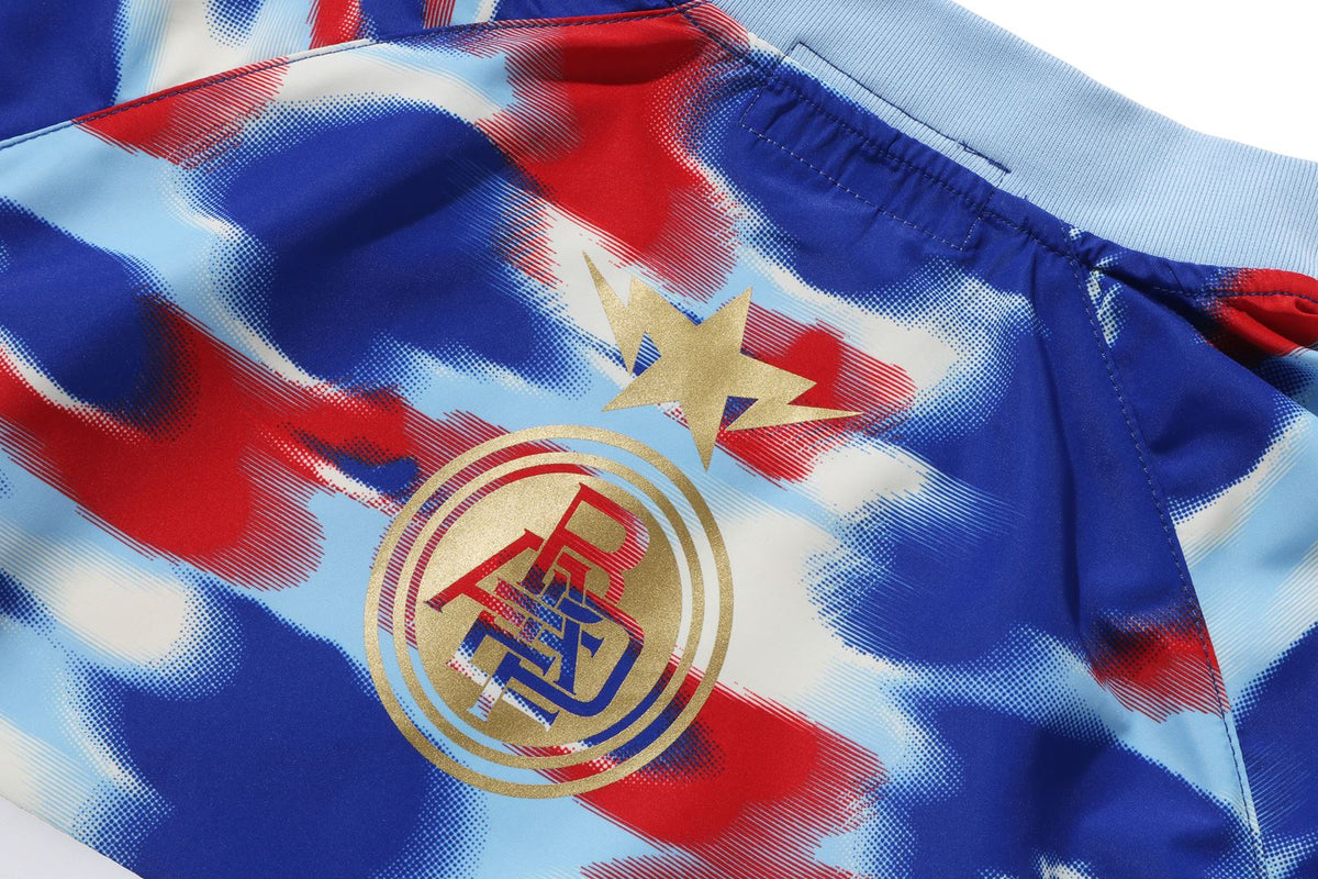 SCREEN CAMO FOOTBALL LOGO RELAXED FIT CREWNECK SWEATSHIRT