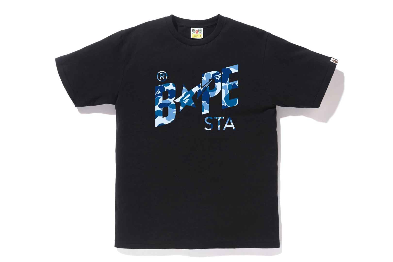 Blue camo bape tee hotsell