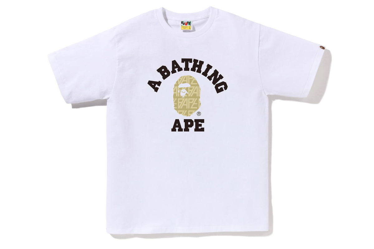 A BATHING APE® BAPE Logo Monogram College Tee Bape official