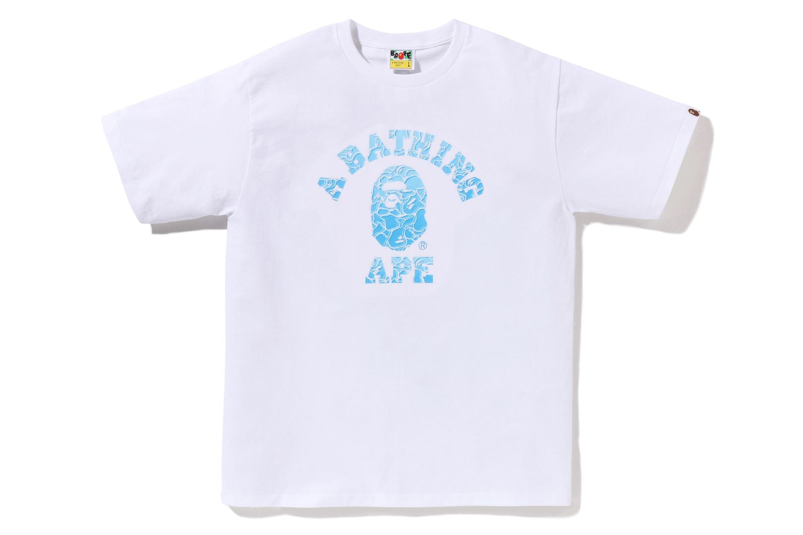 A Bathing Ape top College ABC White/Green Camo Size Large