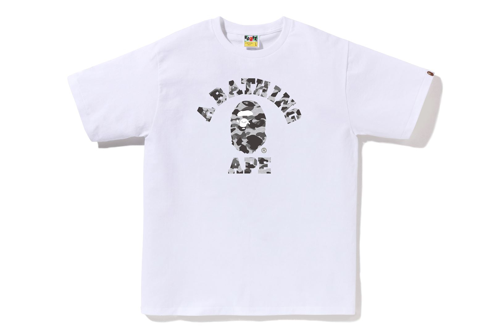 A BATHING APE® Heather Gray Camo College Tee | Bape official