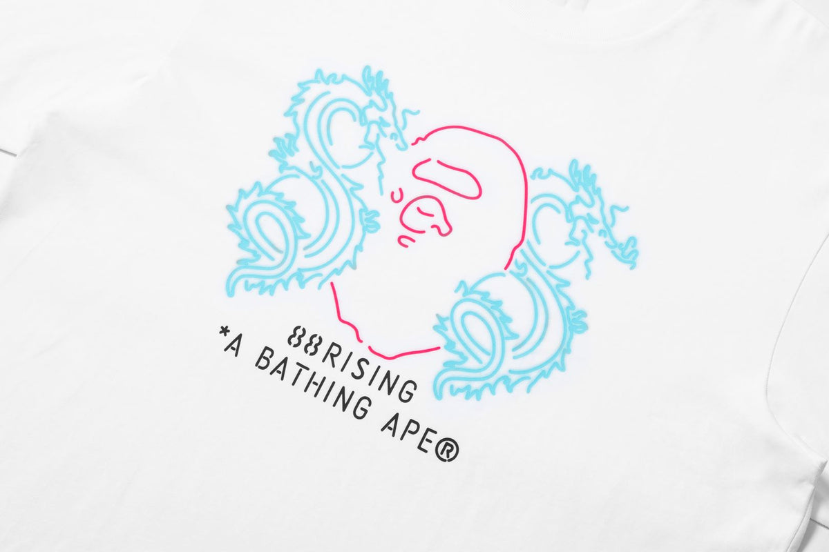 BAPE X 88RISING NEON LOGO RELAXED FIT TEE