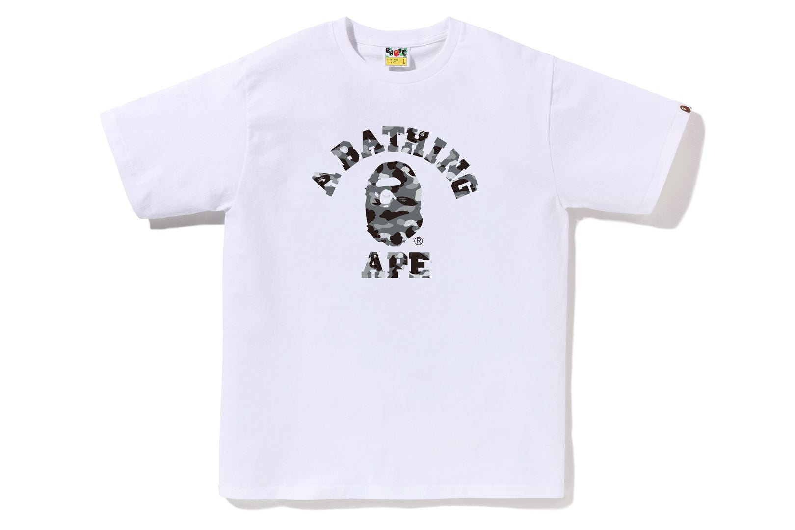 BAPE 1ST CAMO BY BATHING APE TEE / ホワイト A BATHING APE® 1st Camo College Tee | Bape official website – uk