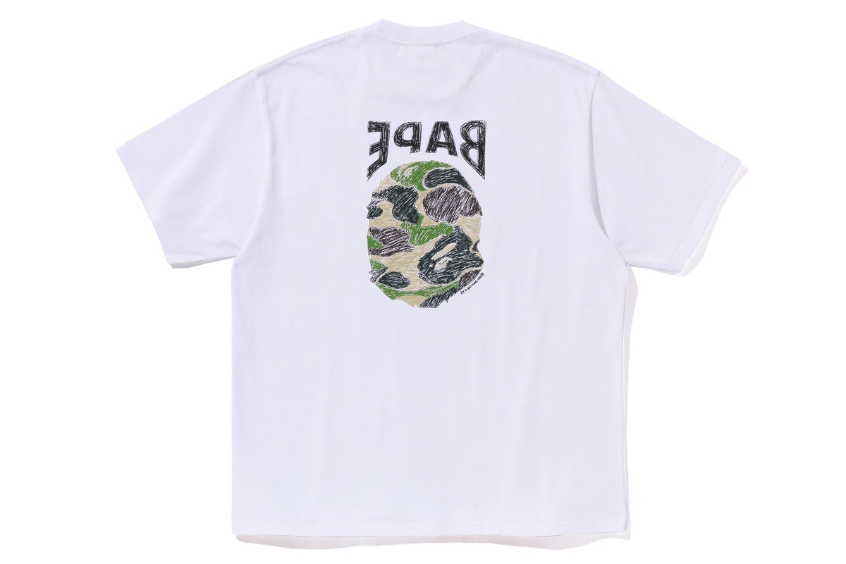A BATHING APE® Abc Camo Hand Draw Ape Head Relaxed Fit Tee Bape