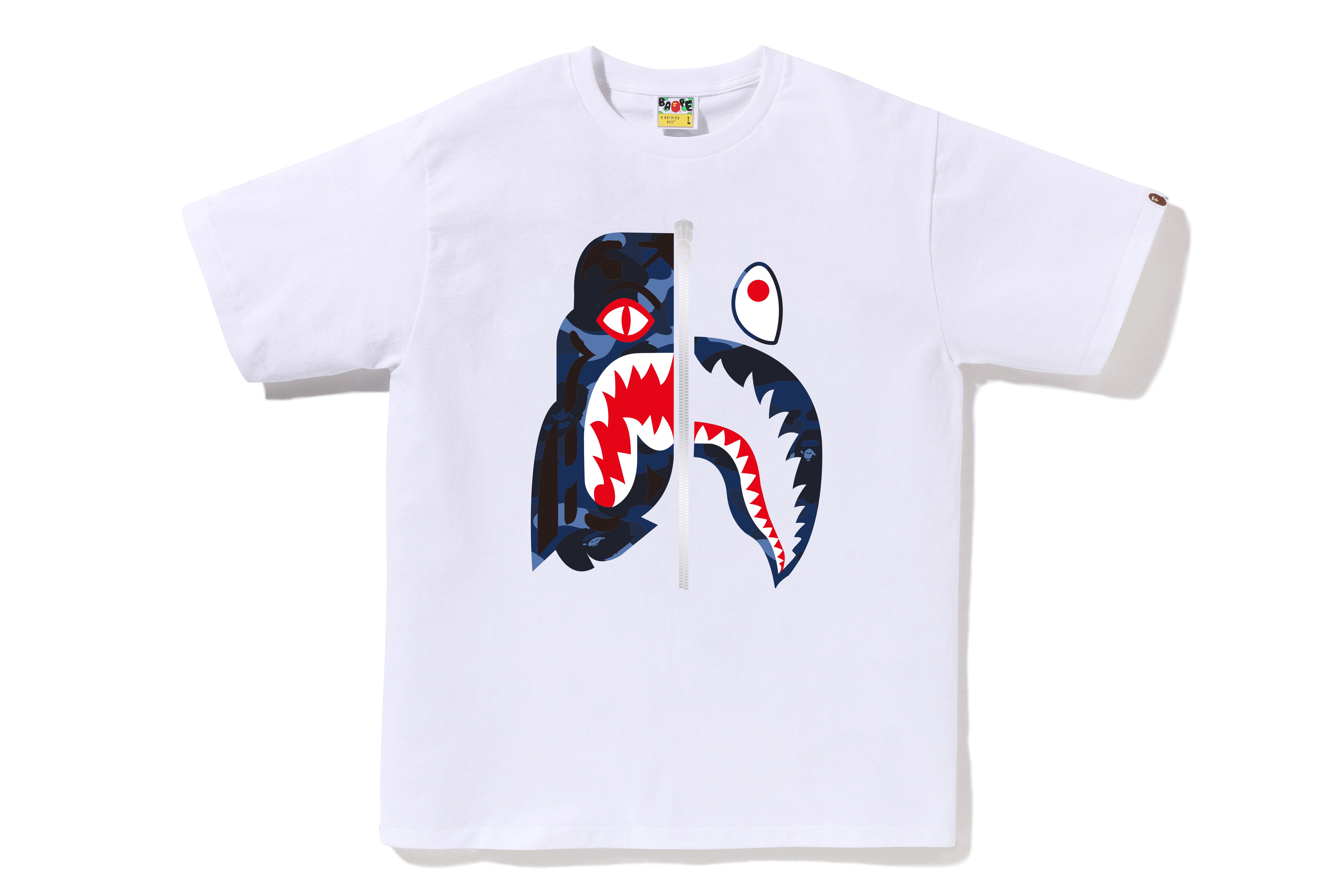 A BATHING APE® Color Camo Tiger Shark Tee | Bape official website
