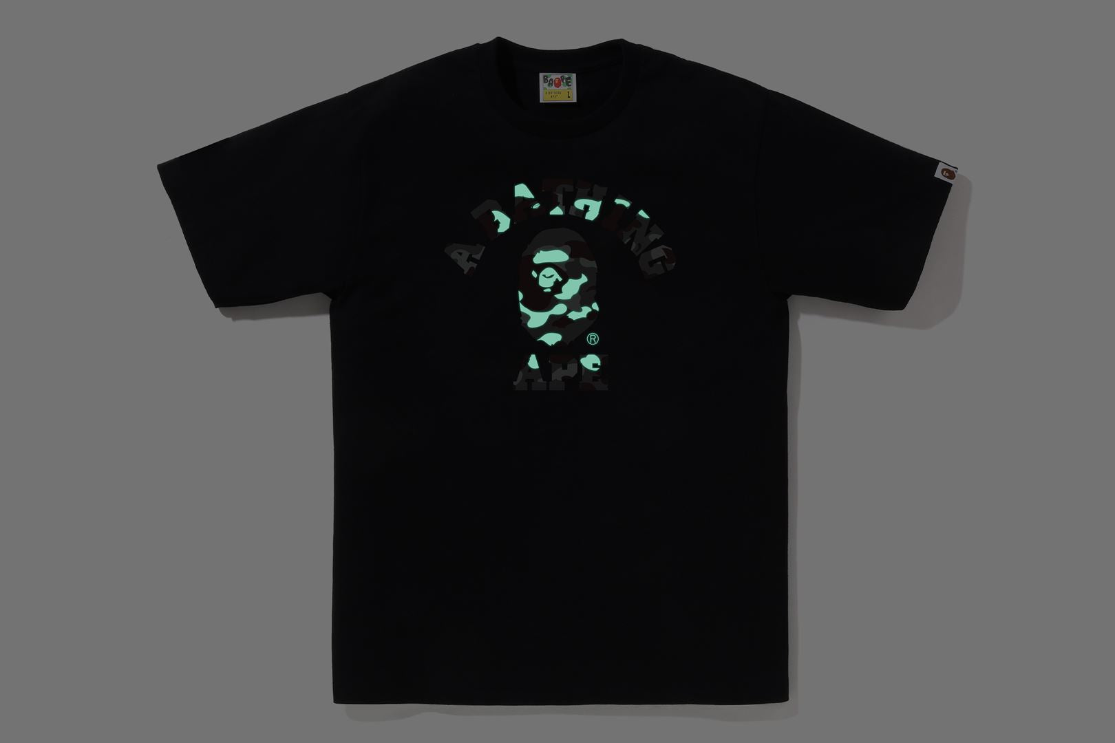 BAPE CITY CAMO COLLEGE LOGOカレッジロゴ　Tシャツ蓄光 A BATHING APE® City Camo College Tee | Bape official website – uk