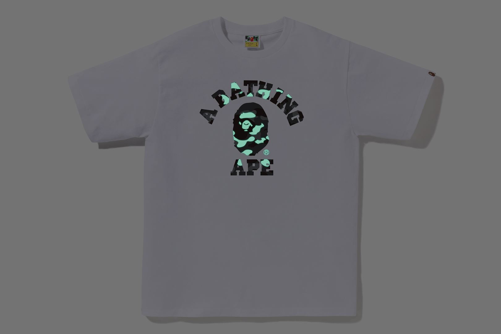 BAPE CITY CAMO COLLEGE LOGOカレッジロゴ　Tシャツ蓄光 A BATHING APE® City Camo College Tee | Bape official website – uk