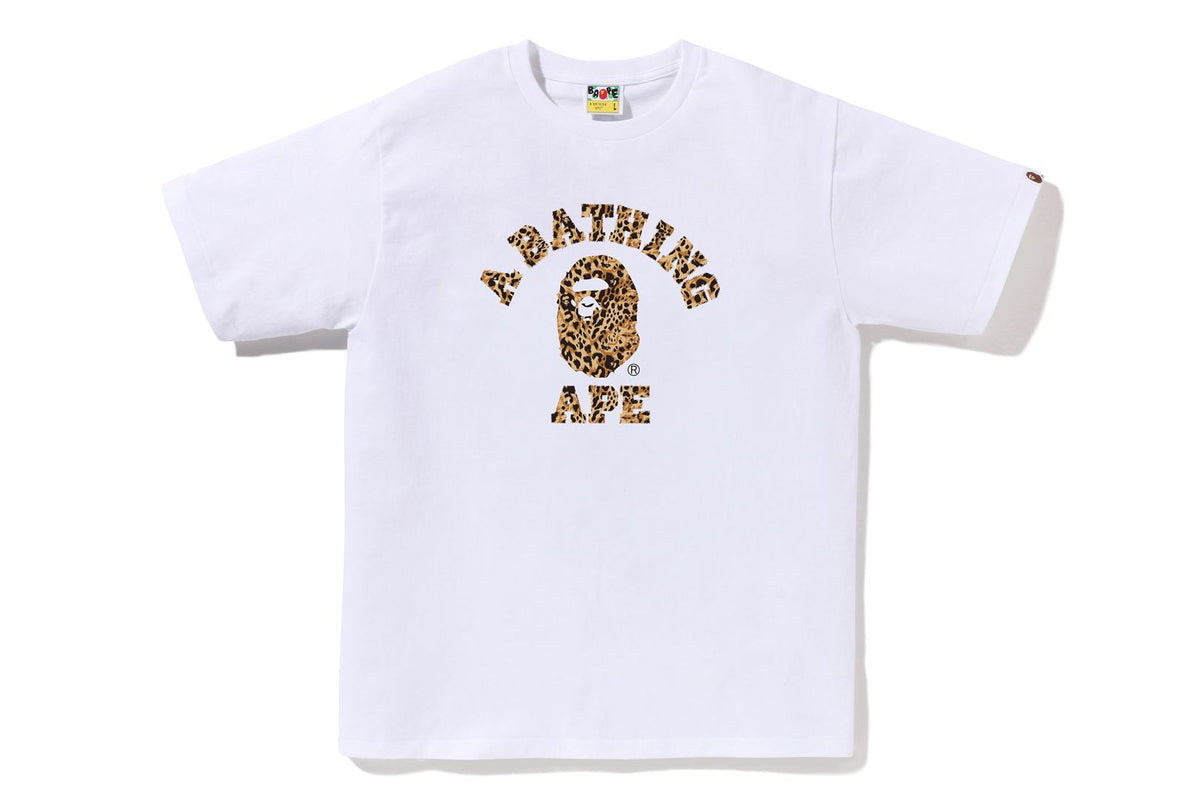 WILD LEOPARD PATTERN COLLEGE TEE