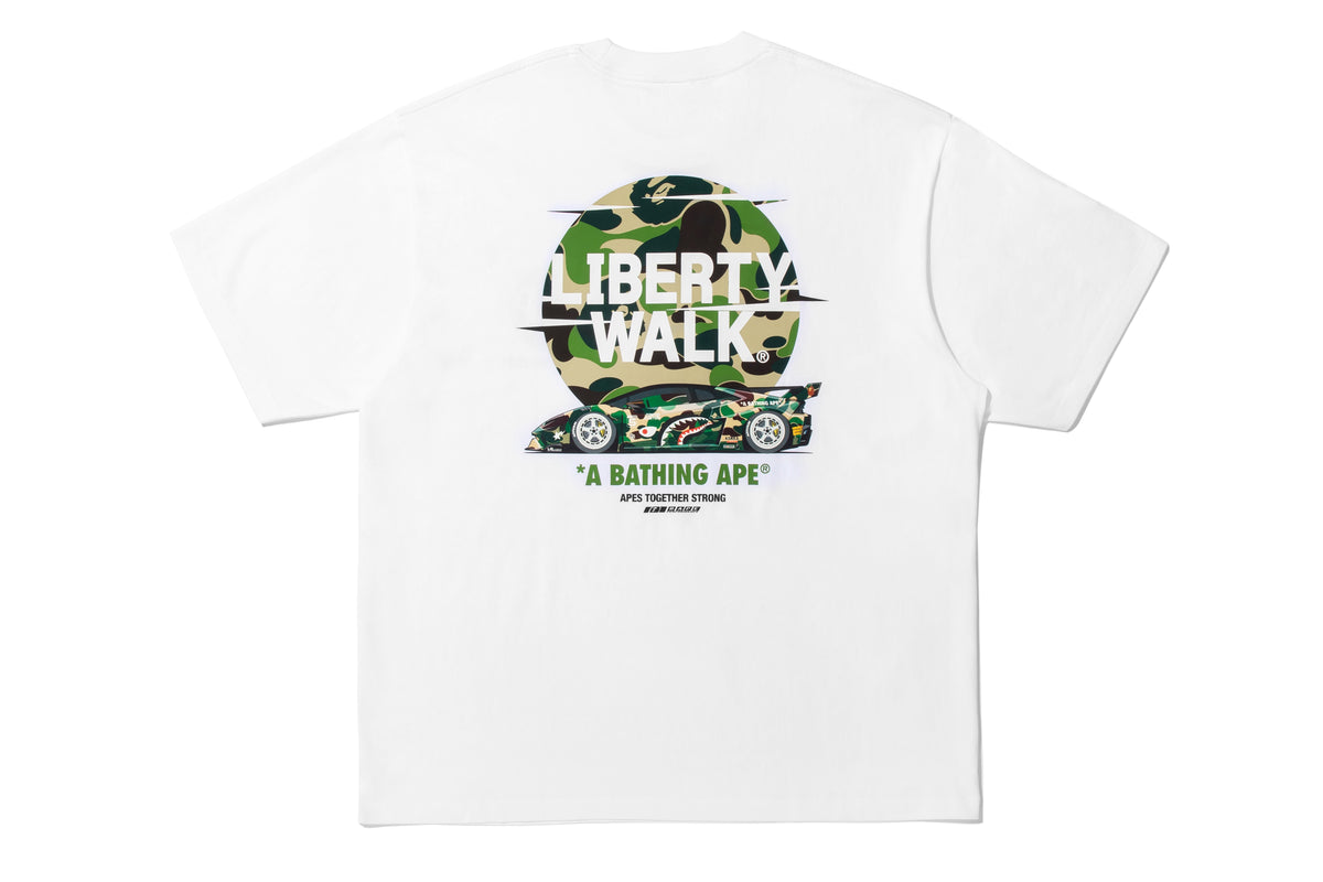 BAPE X LIBERTY WALK ABC CAMO LOGO RELAXED FIT TEE