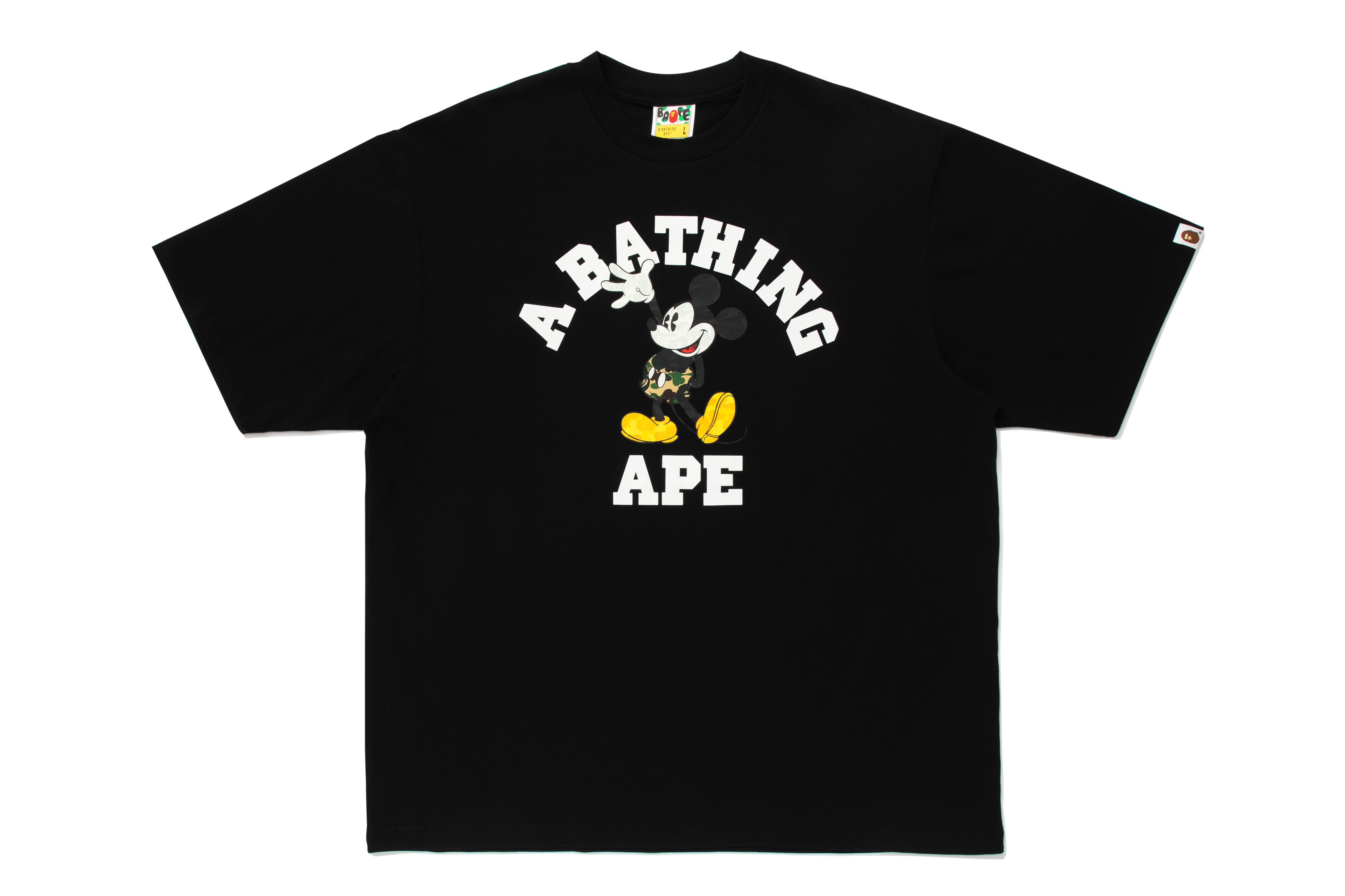 A BATHING APE® X Disney Mickey Mouse College Relaxed Fit Tee