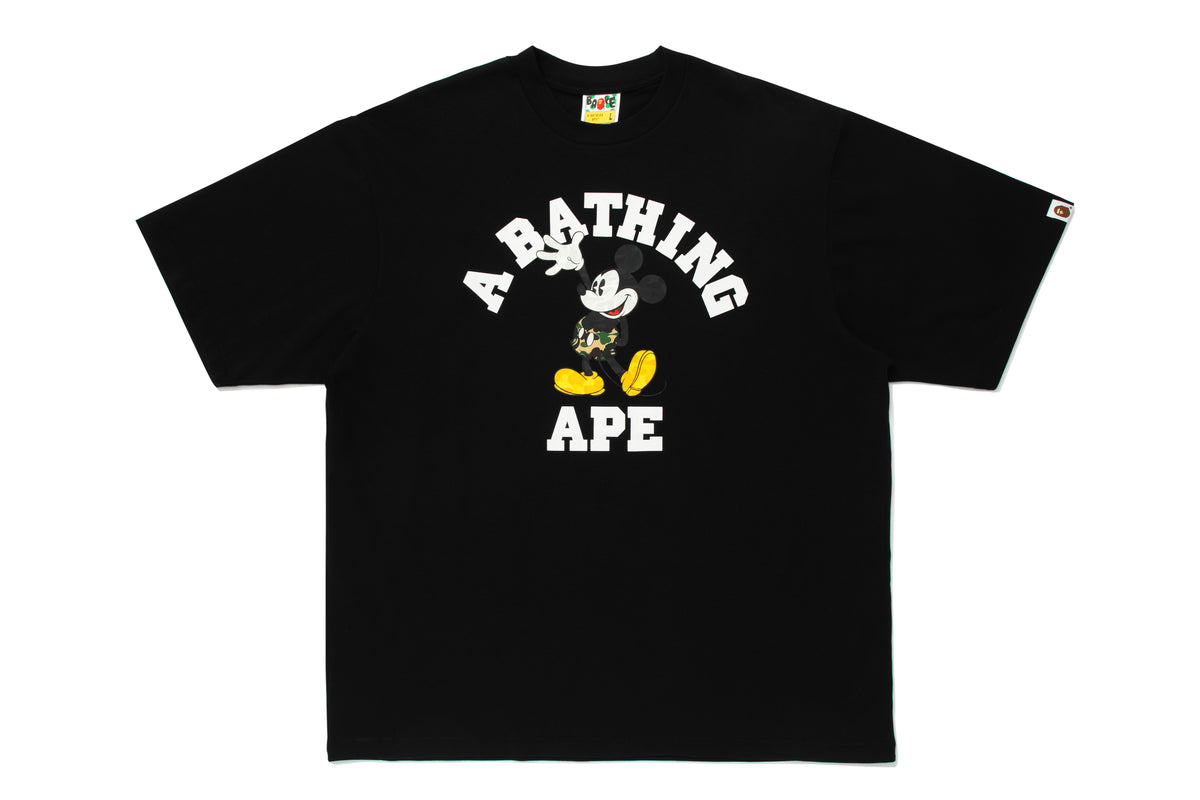 BAPE X DISNEY MICKEY MOUSE COLLEGE RELAXED FIT TEE