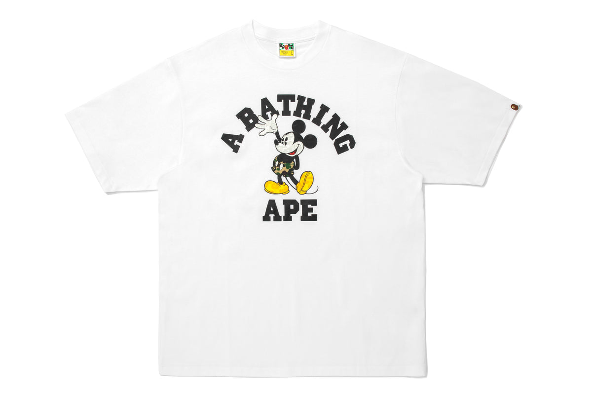 BAPE X DISNEY MICKEY MOUSE COLLEGE RELAXED FIT TEE