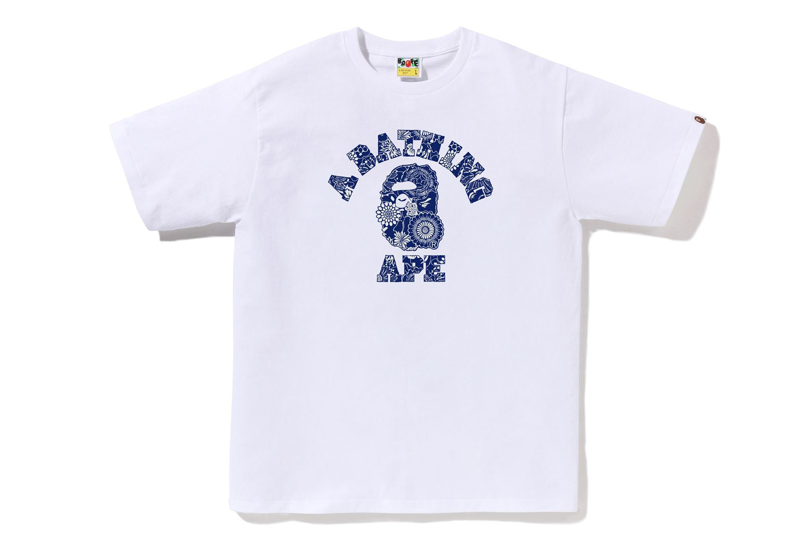 A BATHING APE Tシャツ ブルーカモ S A BATHING APE® Japanese Indigo Art Camo College Tee | Bape