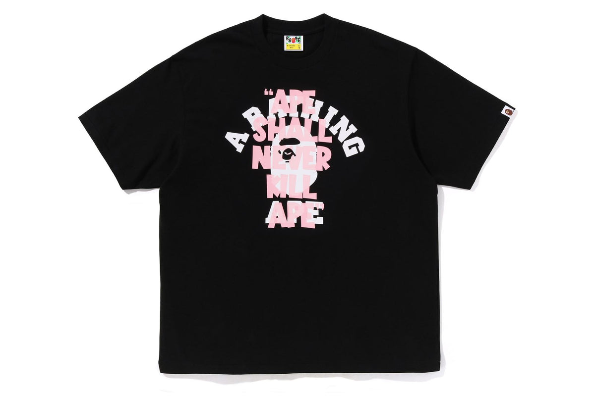 APE SHALL NEVER KILL APE COLLEGE  RELAXED FIT TEE