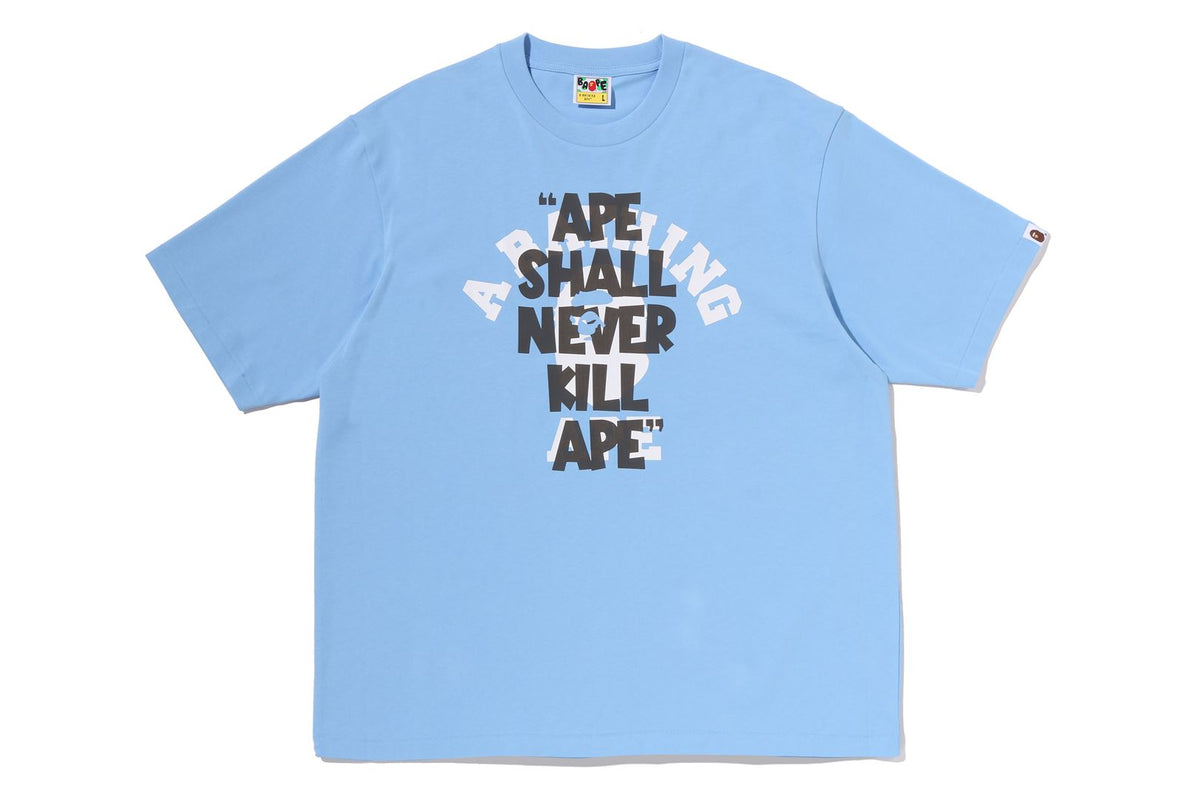 APE SHALL NEVER KILL APE COLLEGE  RELAXED FIT TEE