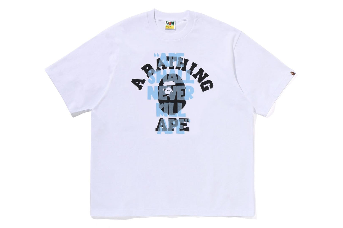 APE SHALL NEVER KILL APE COLLEGE  RELAXED FIT TEE