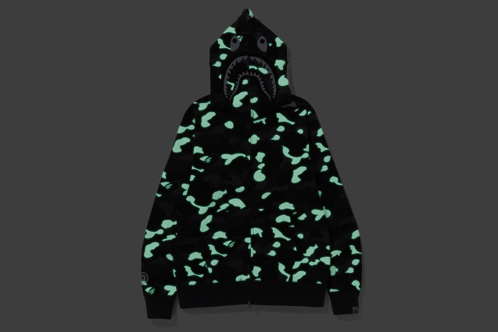 Bape city camo tiger shark sale full zip hoodie black