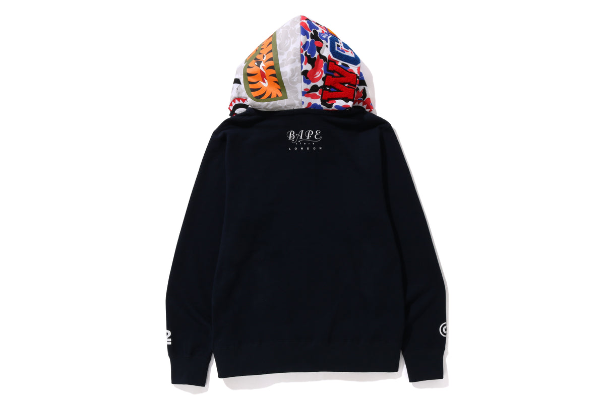 BAPE STORE LONDON 2ND SHARK FULL ZIP DOUBLE HOODIE