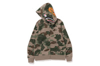 LAYERED LINE CAMO SHARK FULL ZIP HOODIE