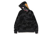 LAYERED LINE CAMO SHARK FULL ZIP HOODIE