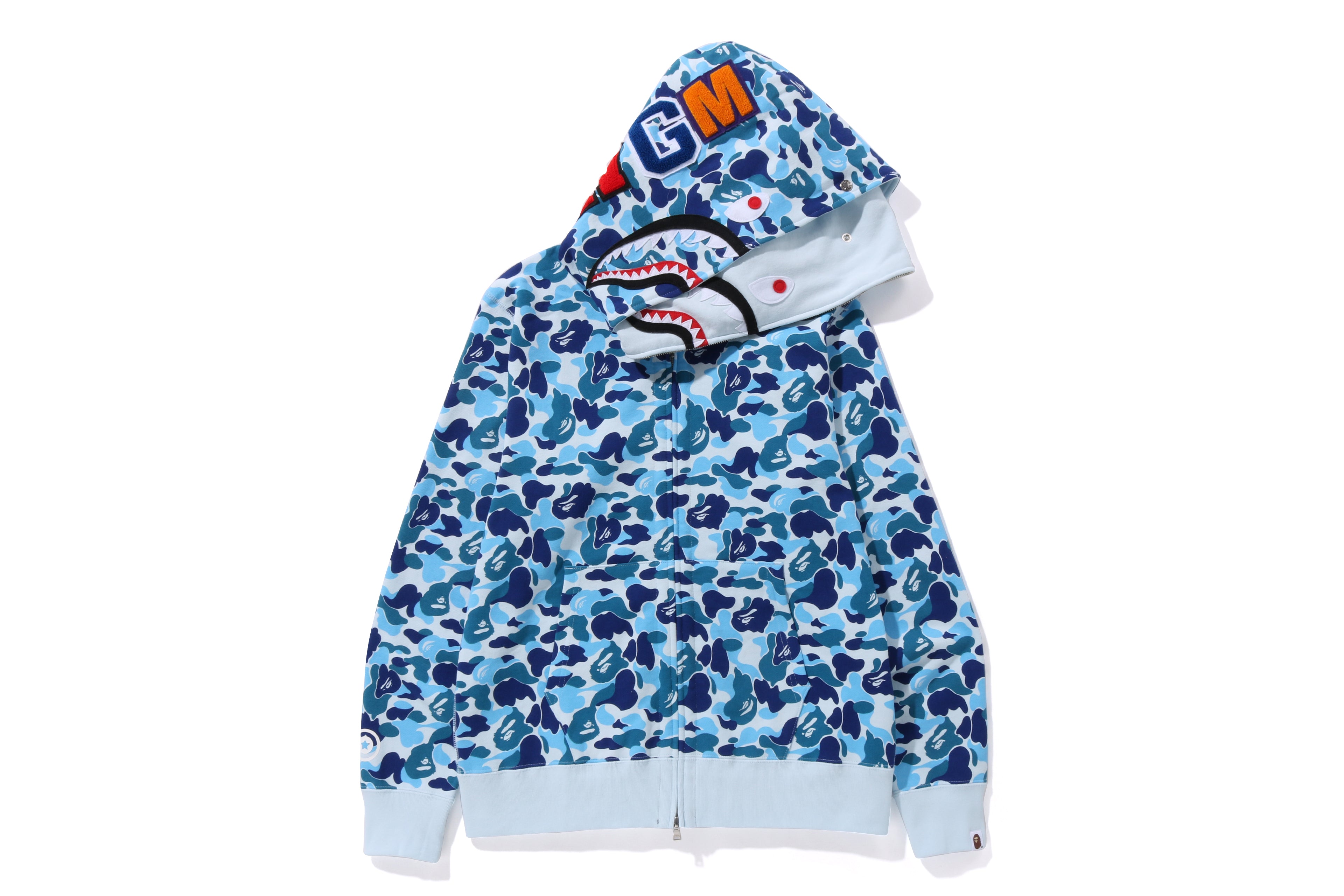 Bape shark hoodie store blue