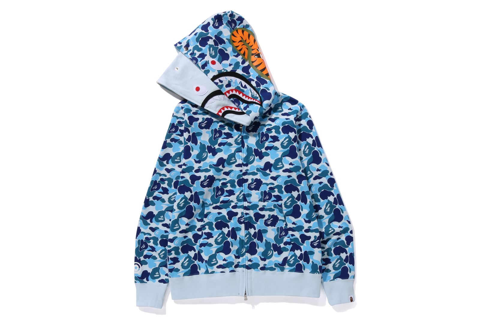 Bathing ape blue store camo hoodie