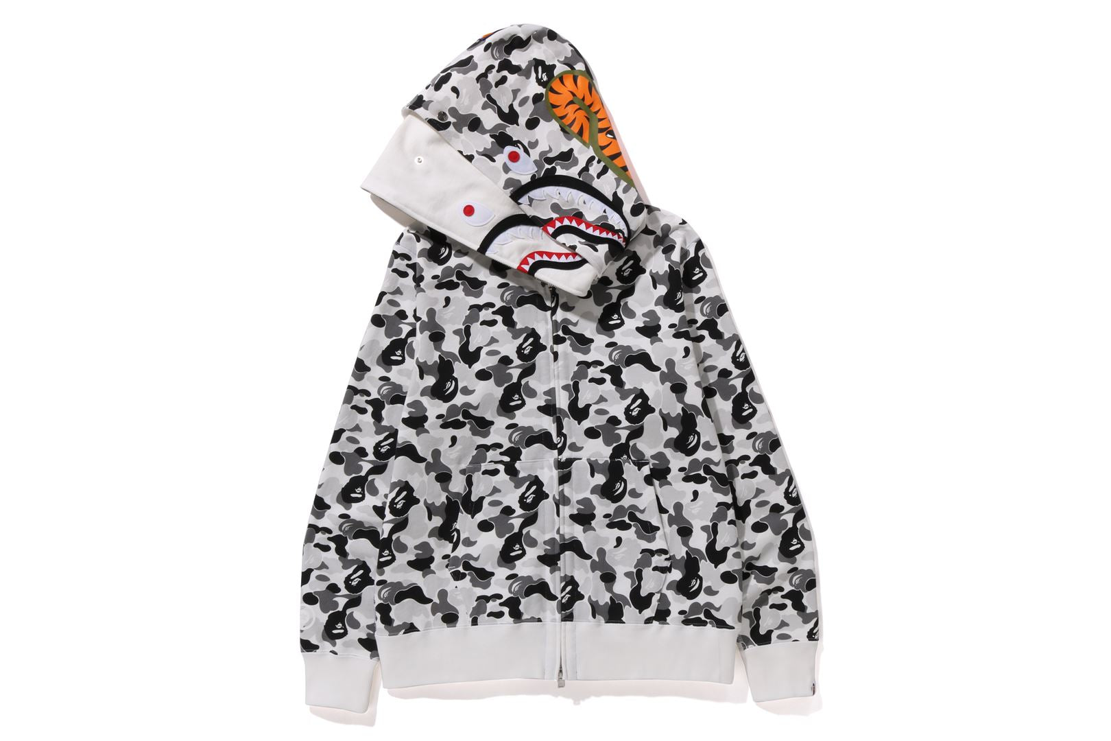 ABC CAMO DOUBLE SHARK FULL ZIP HOODIE uk.bape