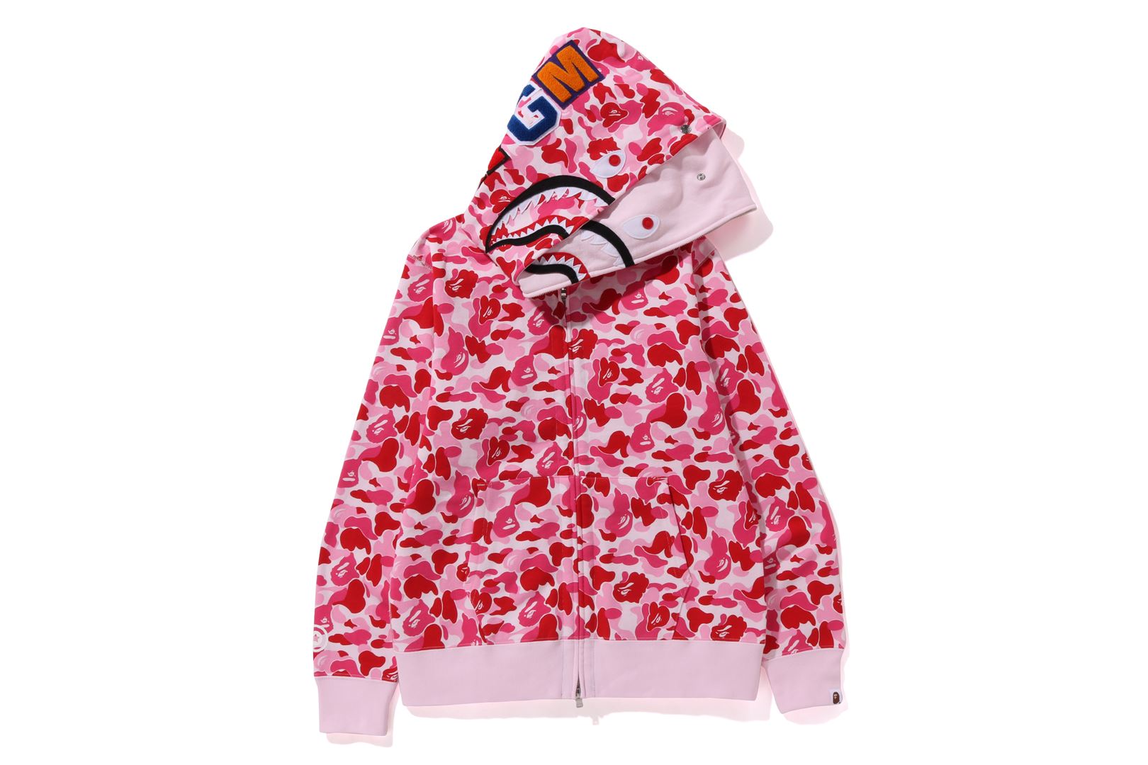 Bape pink store camo hoodie