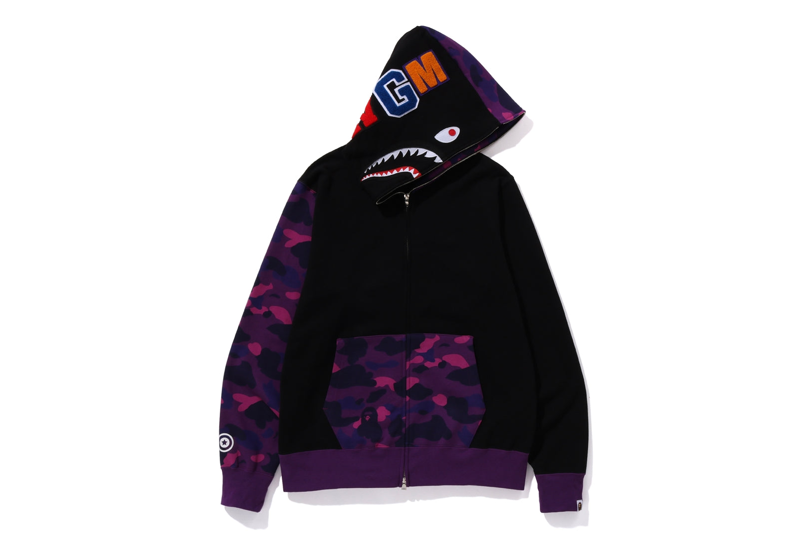 Multi camo shark full hotsell zip hoodie