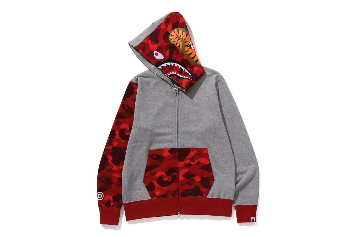 A BATHING APE® Color Camo Shark Full Zip Hoodie Bape official