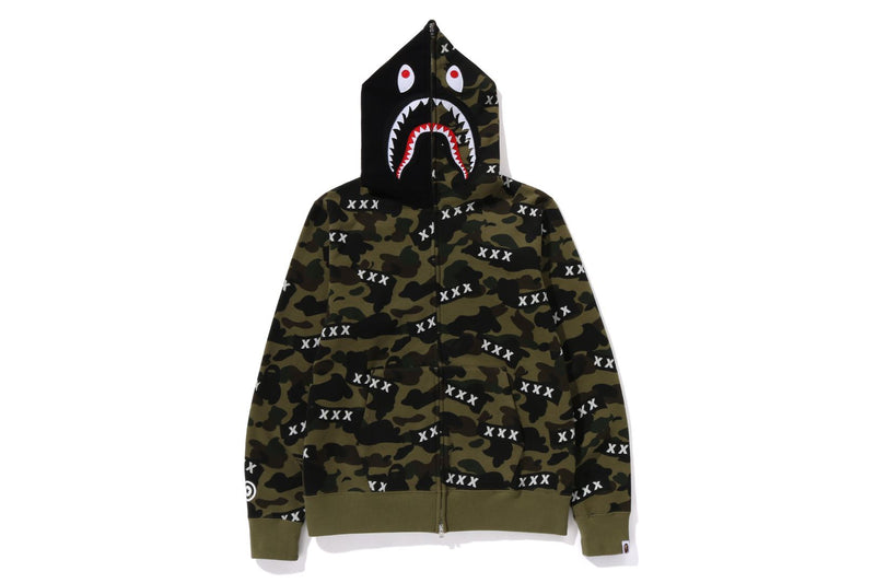 BAPE X GOD SELECTION XXX SHARK FULL ZIP HOODIE