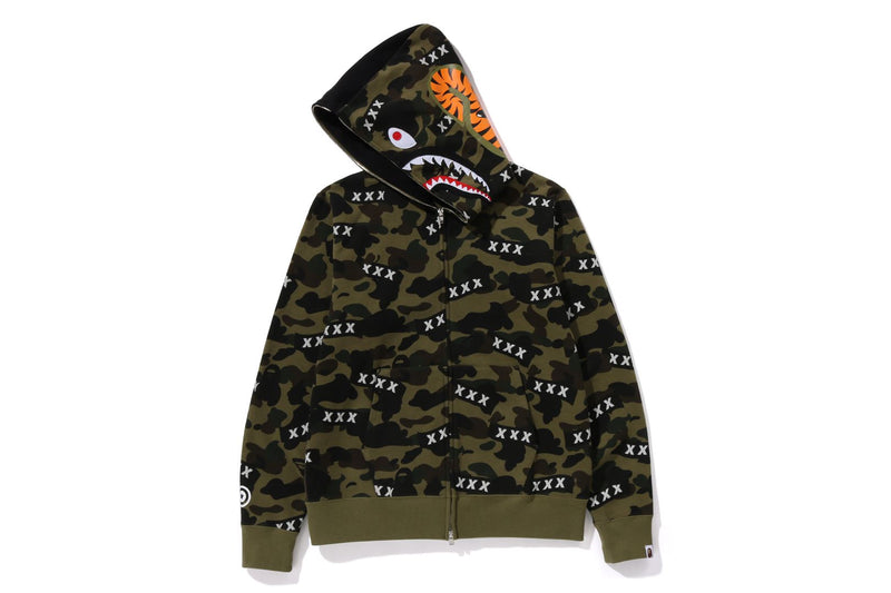 BAPE X GOD SELECTION XXX SHARK FULL ZIP HOODIE