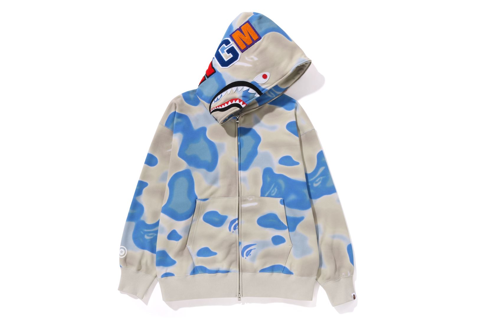 Blue camo hot sale shark hoodie